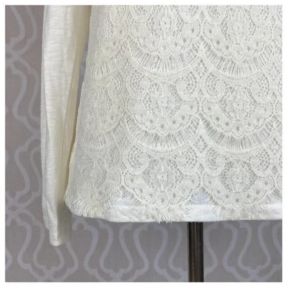 Lauren Conrad Ivory Lace Knit Top - Picture 7 of 11
